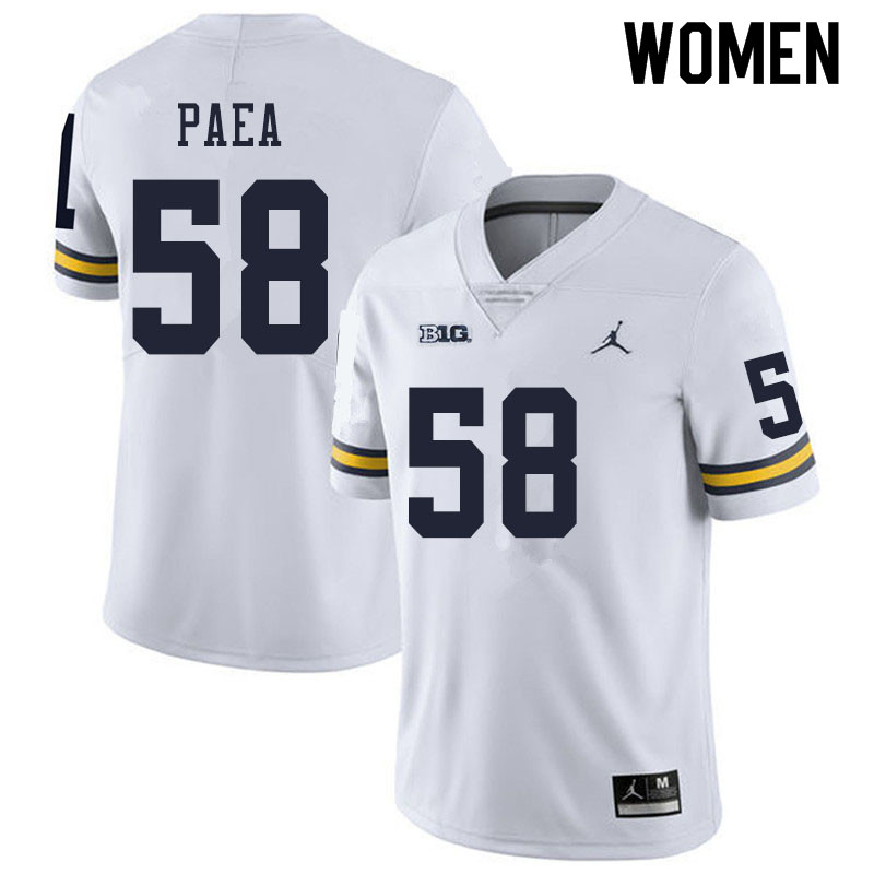 Women #58 Phillip Paea Michigan Wolverines College Football Jerseys Sale-White